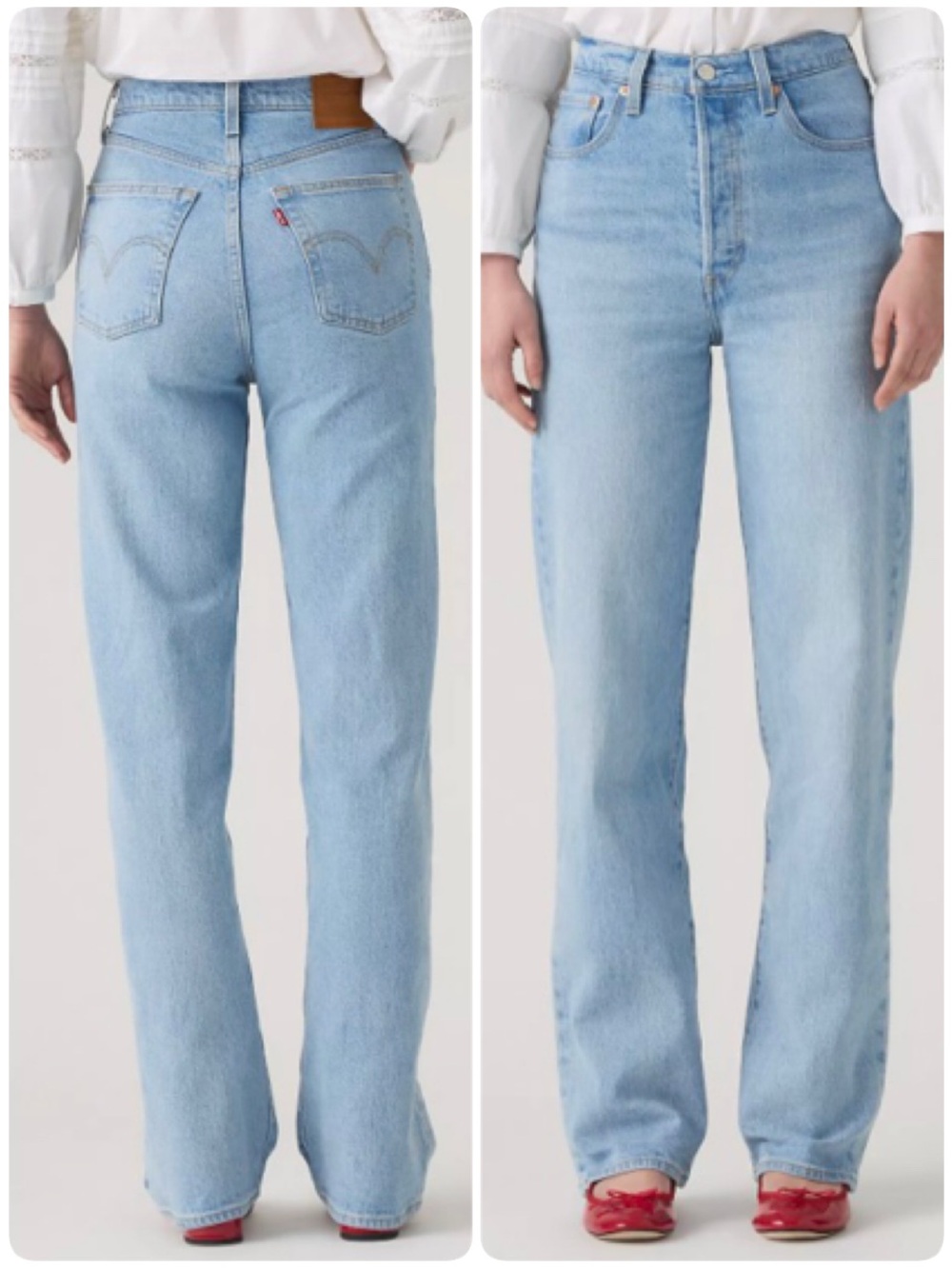 Levis Ribcage Straight Jeans Wide Leg Samba Tango Light Wash 79078-0010 Sz 28